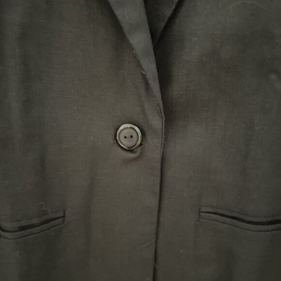 Tudor Court Linen Blend Blazer Jacker Women's Small Black Unstructured Luxury - Picture 3 of 10